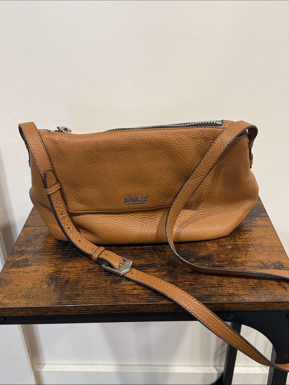 Aimee Kestenberg Brown Pebbled Leather Crossbody